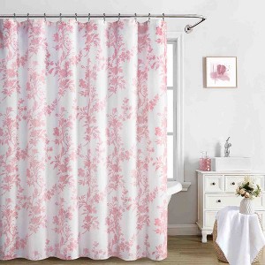 BAGOKIE 72"x72" Floral Cotton Blend Shower Curtain, Pack of 1 - 1 of 3