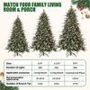 Frosted Christmas Tree, Flocked Christmas Tree with Pine Cones, 240 Warm White Lights-8 Modes,Metal Stand,Pencil Xmas Trees for Porch, Church, Office - 4 of 4