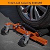 Acekool 4PCS Car Wheel Dolly Set, 1500 lbs Capacity Each, Hydraulic Tire Jack, 4" Swivel Casters, Fits 12" Tires, for Truck, RV, Trailer, Orange - 3 of 4