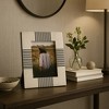Decorative Picture Frame with Striped Border Accent - Stylish Resin Frame for Tabletop Centerpiece, Living Room, or Office Decor -9", Black & White - 3 of 4
