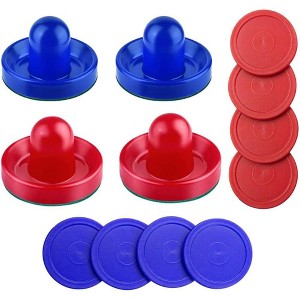 SereneLife Air Hockey Pushers and Puck Set - Red & Blue with Green Pads - ACCSLARHKY99 - 1 of 4