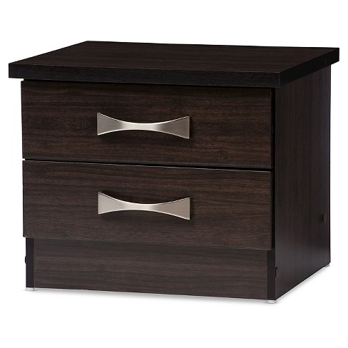 Modern dark deals wood bedside table