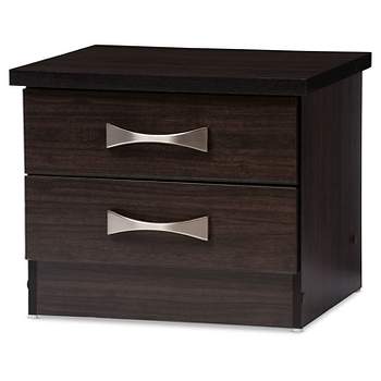 Colburn Modern And Contemporary 2 - Drawer Wood Storage Nightstand Bedside Table - Dark Brown Finish - Baxton Studio