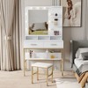 CAVINAS Vanity Desk with Mirror Makeup Vanity with Multilayer Storage Shelves for Apartment, Bedroom - 4 of 4
