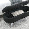 Storage Ottoman Bench with Metal Legs Safety Hinge Storage Chest Foot Rest Stool with Storage for Living Room Hallway Black - 4 of 4
