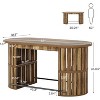 Tribesigns 63" Counter Height Table, Oval Tall Dining Table for 4-6, Kithcen Bar Table with Storage for Home Bar, Dining Room, Kitchen - 3 of 4