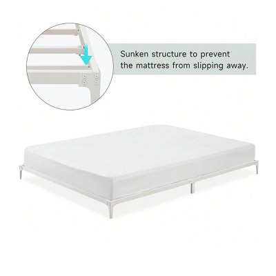 coucheta Metal Bed Frame, Platform Base with Wrought Rod Design,No Box Spring Required,Sturdy Foundation with Under-Bed Storage Space, Easy Assembly