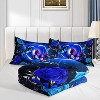 Acoinel 3 Pcs Butterfly and Rose Lightwight Ultra Soft Comforter Set with 2 Pillowcases, Blue - 2 of 4