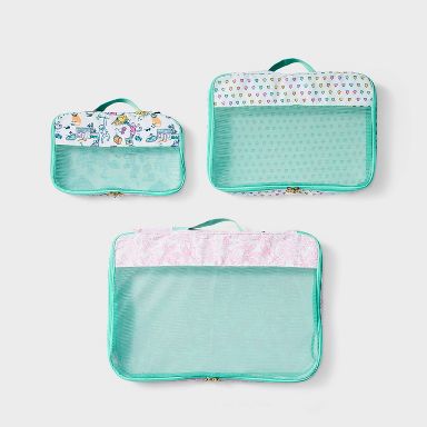 3pc Packing Cube Set White/Teal - Roller Rabbit x Target