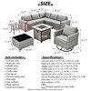 XIZZI 9-Piece Wicker Outdoor Patio Fire Pit Sectional Sofa Set with Cushions, All Weather Conversation Couch Set and Swivel Rocking Chairs - 3 of 4