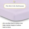 BreathableBaby All-in-One Fitted Sheet & Waterproof Cover, For 38" x 24" Mini Crib Mattress (2-Pack), Lavender - 2 of 4