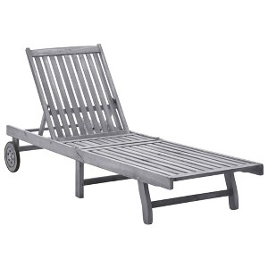 vidaXL Sun Lounger Solid Acacia Wood - 1 of 4