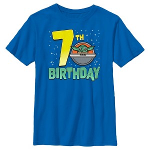 Boy's Star Wars: The Mandalorian Grogu 7th Birthday T-Shirt - 1 of 4
