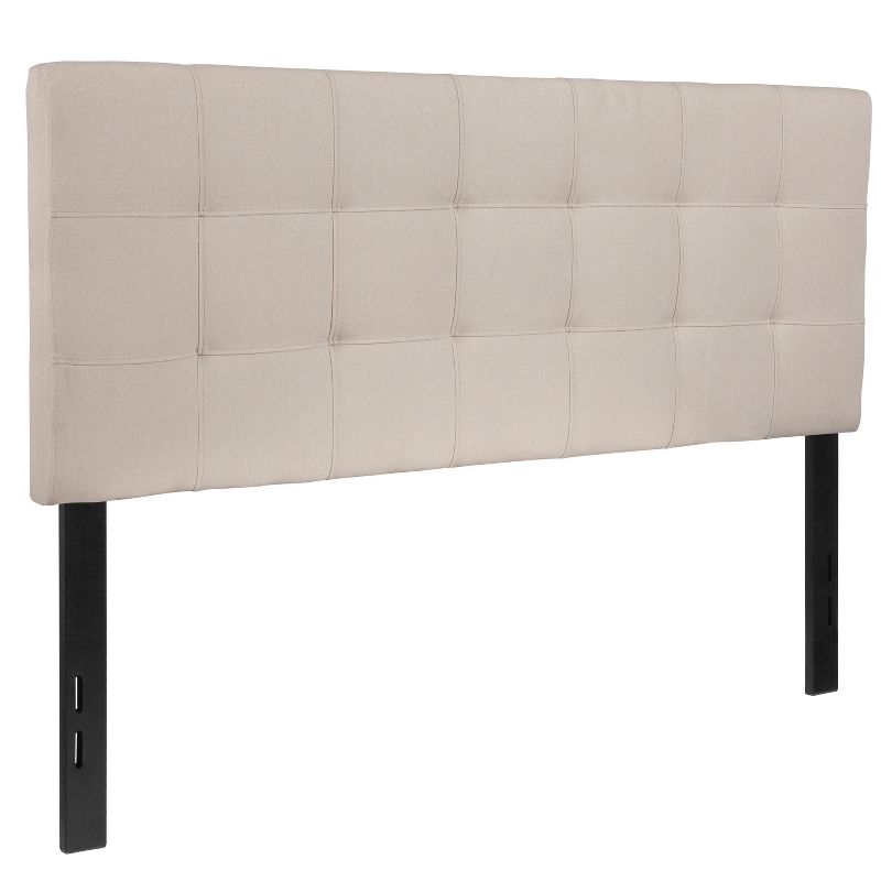 Emma and Oliver Quilted Tufted Upholstered Full Size Headboard in Beige Fabric, 4 of 11