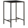 vidaXL Bar Table Brown PE Rattan, Tempered Glass, Powder-Coated Steel - 2 of 4
