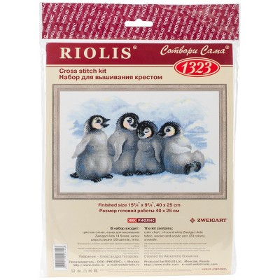 RIOLIS Counted Cross Stitch Kit 15.75"X9.75"-Funny Penguins (14 Count)