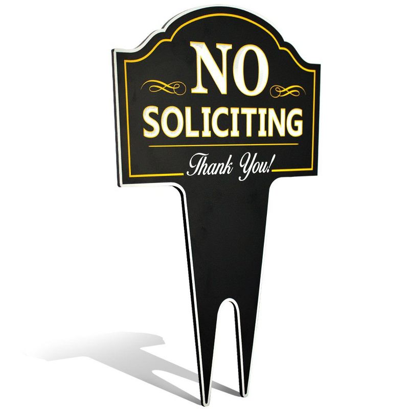Signs Authority 15" x 9.5" Aluminum No Soliciting Yard Sign - Non-Reflective, 5 of 7