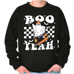 Cool Skateboarding Ghost Boo Yeah Sweatshirt for Men or Women Brisco Brands - 1 of 4