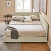 Sapphtopaz Daybed Bed Frame with Tufted Upholstered Sofa Bed with Armrests and Wood Slats Support Beds for Apartment, Bedroom - 4 of 4
