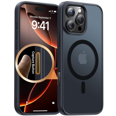 BONGEEK for iPhone 16 Pro Case with Sensitive Camera Control Capture Button, Compatible with MagSafe, Silicone Shockproof (Black)