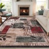 Rug, Geometric Soft Modern Print, Stain Resistant Non-Slip Rug for Hallway, Kitchen, Bathroom, Bedroom, Laundry Room, Red - 4 of 4