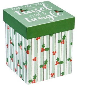 Evergreen Beautiful Christmas Don't Get Your Tinsel In A Tangle Stemless Wine Glass - 4 x 5 x 4 Inches Indoor/Outdoor - 1 of 3