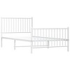 Bed Frame White Powder-coated steel Twin Bed Frame Rectangular - 4 of 4