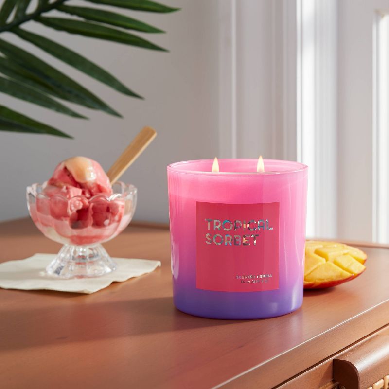 14oz Ombre Oval Candle Tropical Sorbet Hot Pink - Opalhouse&#8482;, 2 of 5