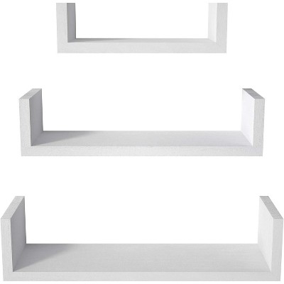 Sriracha Floating Shelves Wall Mounted, Solid Wood Wall Shelves, White