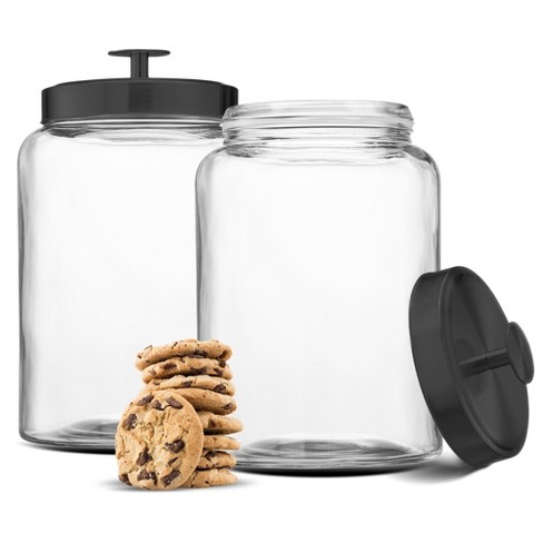 3pcs Clear Glass Food Storage Jar/Cotton Container With Airtight