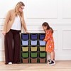 ECR4Kids Streamline 15 Cubby Tray Cabinet with 15 Scoop Front Storage Bins, 5x3, Grey Wash - 4 of 4