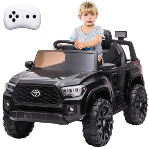 12V Ride On Car/2-Speed Battery Powered Electric Toy Car w/ Headlights,Remote Control,Spring Suspension,Safety Belt - 1 of 4
