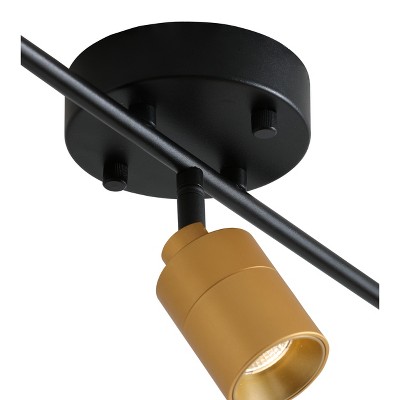 Shura 3-Head Matte Black and Gold LED Track Light