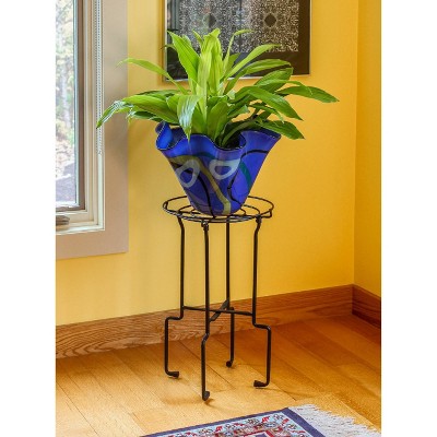 23.5" Black Wrought Iron Modern Plant Stand