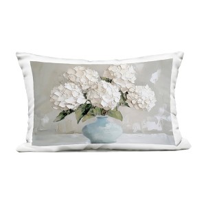 Stupell Industries Modern Dappled Hydrangea Bouquet Outdoor Decorative Throw Pillow, 14 x 20 - 1 of 3