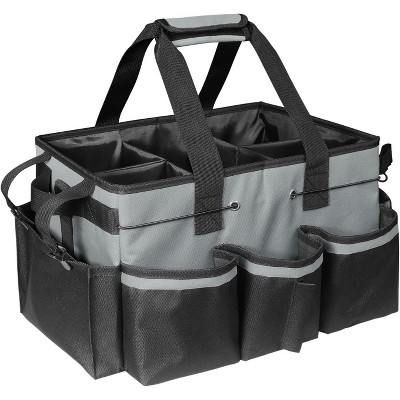 Wearable Cleaning Caddy Bag with Handle and Shoulder Straps, Supplies Organizer with Detachable Divider for Cleaners and Housekeepers