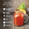 Final Touch Bloody Mary Mason Jar Glassware - Set of 4 Glass Tumblers with Handles - Thick Lead-Free Mug Drinkware Featuring Printed Cocktail Recipe - 3 of 4