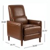 Christopher Knight Home Owen Upholstered Recliner Chair with Rubberwood Tapered Legs Cognac - 3 of 4