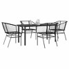 vidaXL 5 Piece Patio Dining Set Black Poly Rattan Glass - 63" x 31.5" x 29.1" - 2 of 4