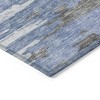Blue Gray And Silver Abstract Washable Indoor Outdoor Area Rug - 4 of 4