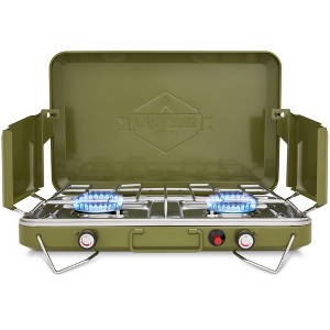 Hike Crew 2 Burner Propane Stove, 20,000 BTU Portable Stove with Handle & Foldable Legs - 1 of 4