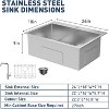 24x18 Inch Drop In Kitchen Sink, Stainless Steel Kitchen Single Bowl Sinks, Top Mount Workstation Sink, 2 Piece Set, Silver - 2 of 4