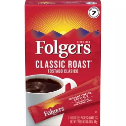 Folgers Classic Roast Box of Instant Medium Roast Coffee Packets - 7ct/0.07oz