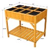 Gulches Raised Garden Bed with Legs,Wooden Elevated Planter Box with 8 Grids Divider & Protective Liner,Standing Garden Planter BedBackyard - 3 of 4