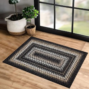 Modern Braided Print Area Rug Boho Rug Geometric Rug Washable Living Room Bedroom Rug - 1 of 4