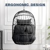 Vynxaria Outdoor garden rattan egg swing chair hanging chair PE hanging chair  gray - 3 of 4