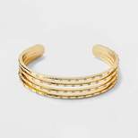 SUGARFIX by BaubleBar Gold and Crystal Layered Cuff Bracelet - Gold