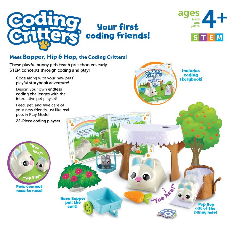 Learning Resources Coding Critters Bopper, Hip & Hop, Screen-Free Early Coding Toy For Kids, 22 Pieces, Ages 4+, 6 of 7