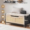 Rattan Storage Bench with Safety Hinge, 23.6/39.4 in Entryway Bench with Storage, Shoe Storage Bench Chest, End of Bed Bench with Side Handles - 3 of 4