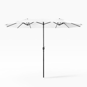 WestinTrends 15 x 9 Ft Double Sided Outdoor Twin Patio Market Table Umbrella - 1 of 3